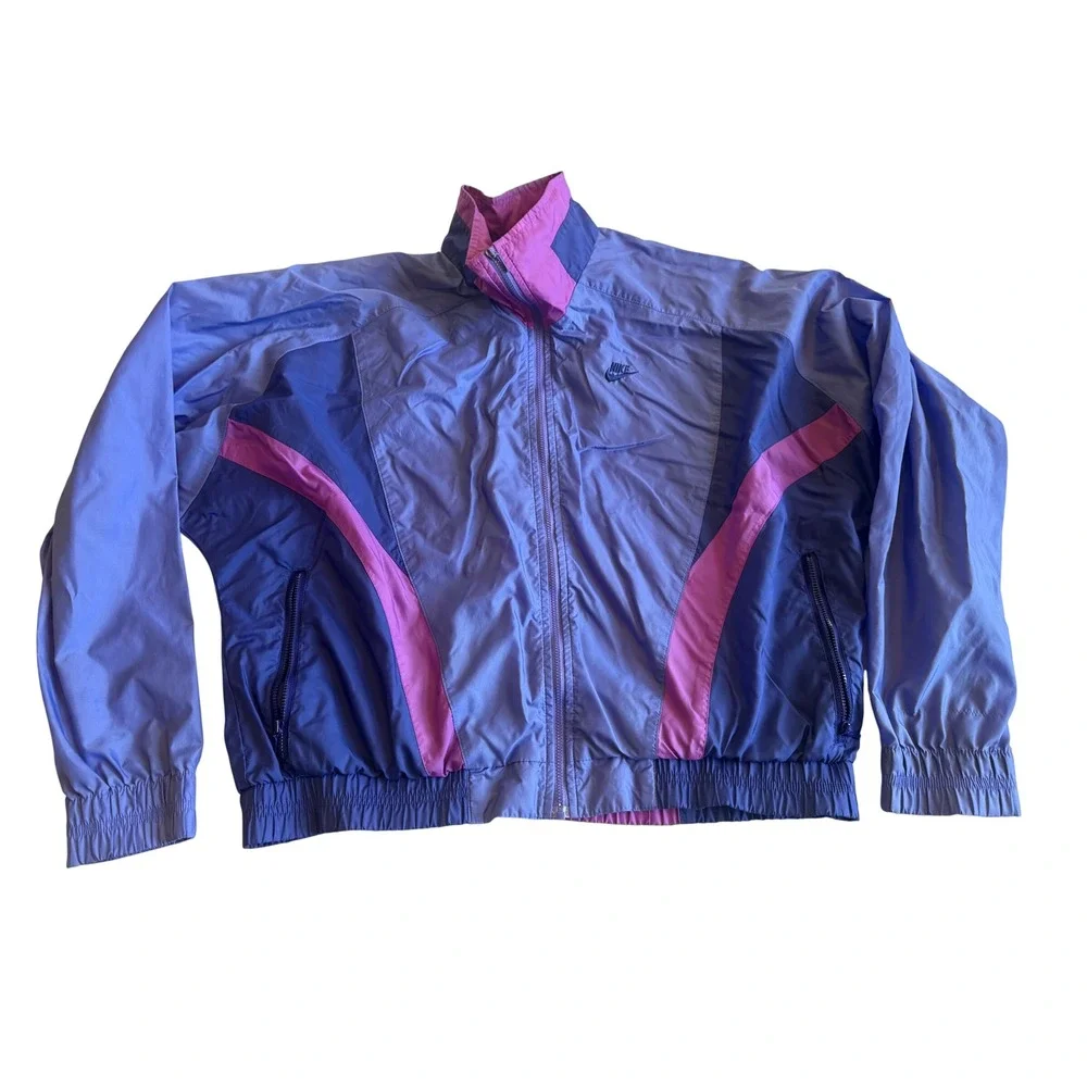 Vintage Nike Windbreaker Jacket Colorblock Track Jacket L Purple Blue Gorpcore